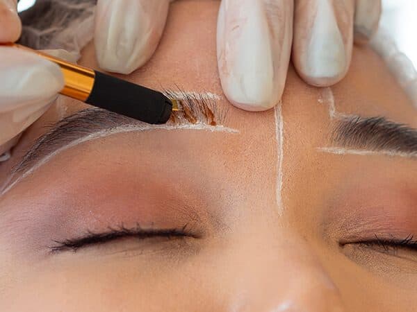 Brow mapping and microblading technique, taught at the Diploma level